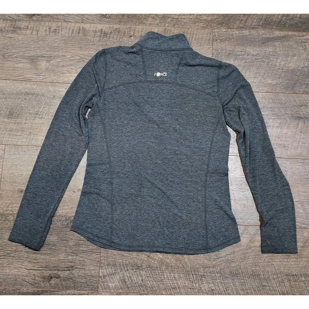 Carhartt Shirt Womens Small Long Sleeve Work 1/4 Zip Gray Fitted Thumb Holds - Picture 12 of 12